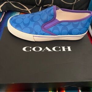 Coach Vibrant Blue and Purple Slip-On Shoes